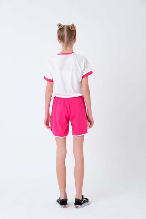 Kız Çocuk Garnili Şortlu Takım 8-14 Yaş T2047