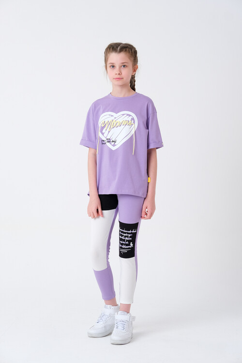 Kız Çocuk Kalp Baskılı T-Shirt 8-14 Yaş