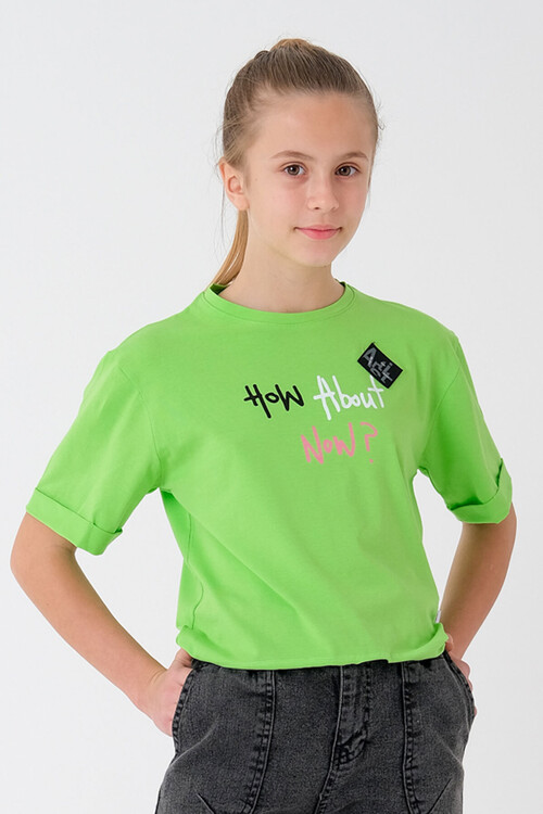 Kız Çocuk Beli Ayarlanabilir T-Shirt 8-14 Yaş T2103