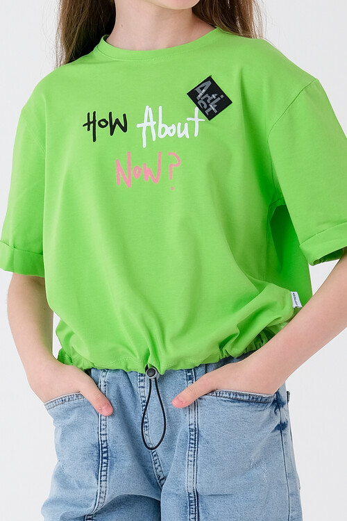 Kız Çocuk Beli Ayarlanabilir T-Shirt 8-14 Yaş T2103