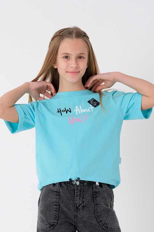 Kız Çocuk Beli Ayarlanabilir T-Shirt 8-14 Yaş T2103