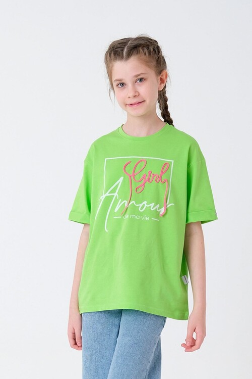 Kız Çocuk Yazı İşlemeli T-Shirt 8-14 Yaş