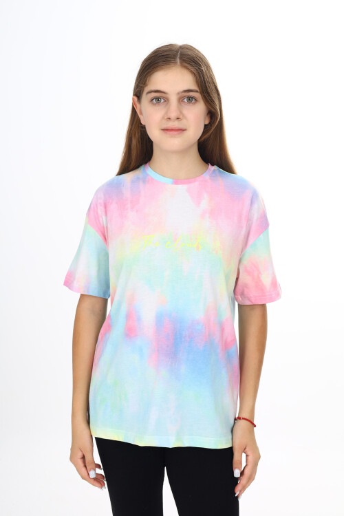 Kız Çocuk Batik Desenli T-Shirt 9-14 Yaş Lx272