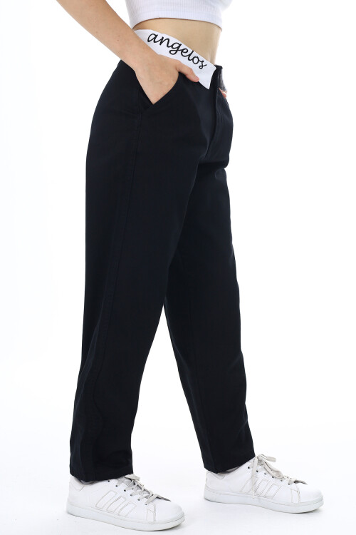 Kız Çocuk Bel İşlemeli Gabardin Pantolon 9-14 Yaş Lx253