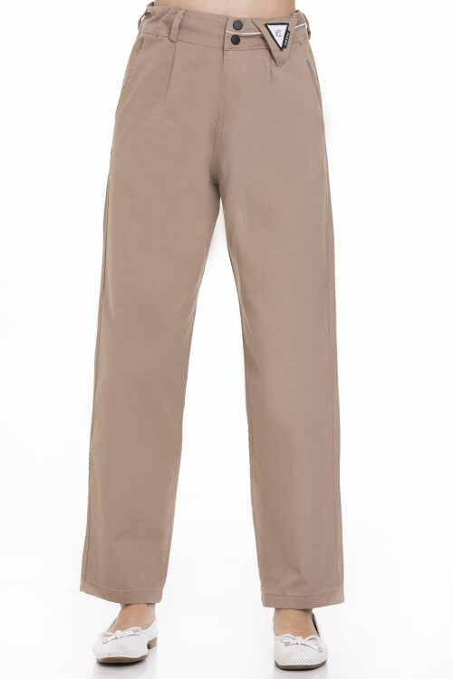 Kız Çocuk Beli Ayarlanabilir Gabardin Pantolon 9-14 Yaş Lx247