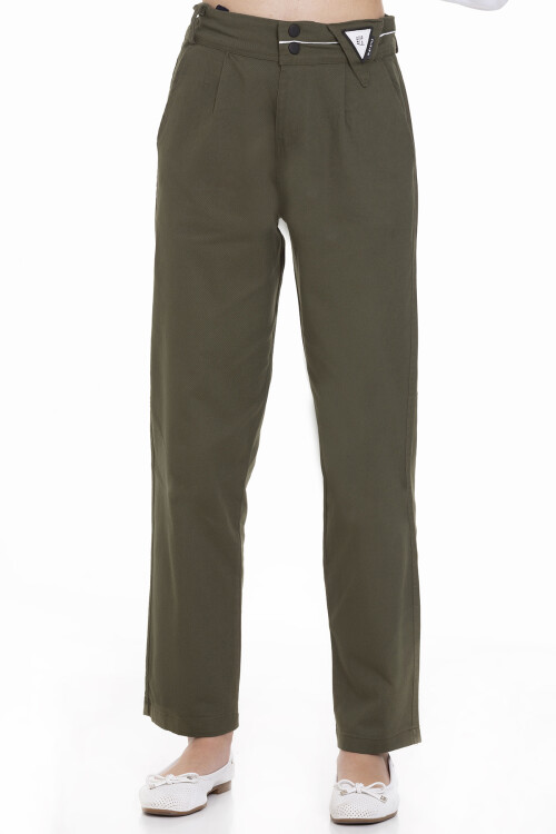 Kız Çocuk Beli Ayarlanabilir Gabardin Pantolon 9-14 Yaş Lx247