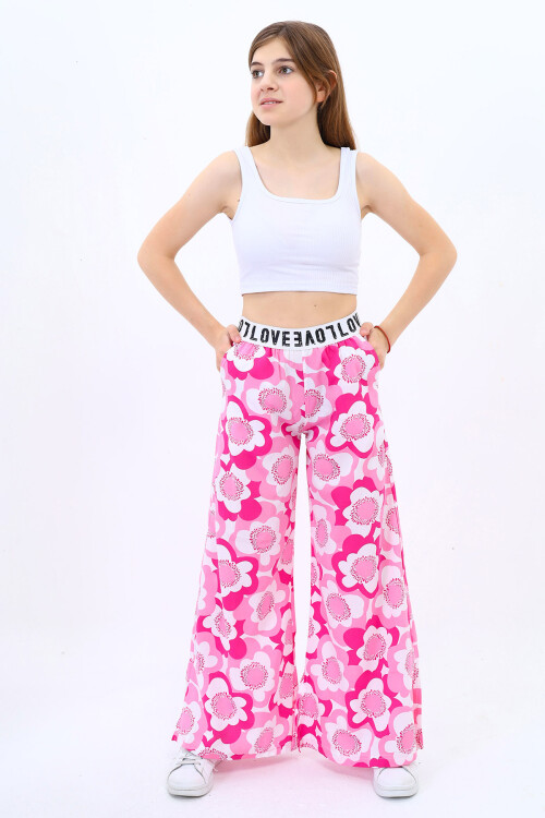 Kız Çocuk Geniş Paçalı Yazlık Alt 9-14 Yaş Lx234-1