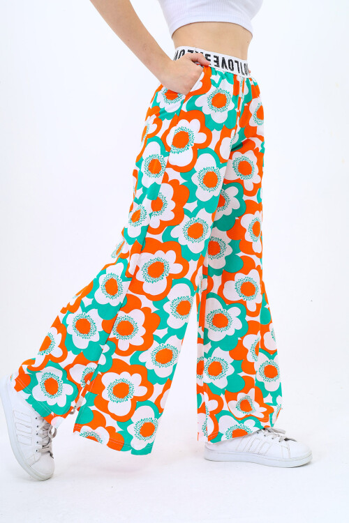 Kız Çocuk Geniş Paçalı Yazlık Alt 9-14 Yaş Lx234-1