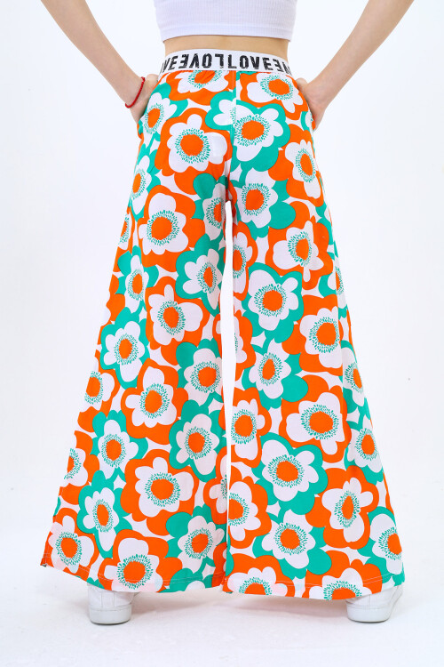 Kız Çocuk Geniş Paçalı Yazlık Alt 9-14 Yaş Lx234-1