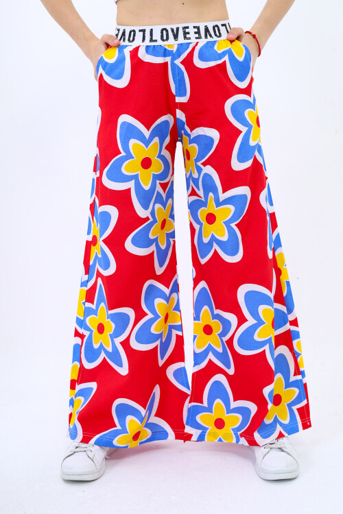 Kız Çocuk Geniş Paçalı Yazlık Alt 9-14 Yaş Lx234-1