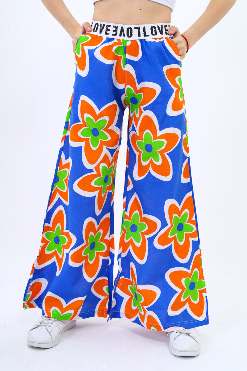 Kız Çocuk Geniş Paçalı Yazlık Alt 9-14 Yaş Lx234-1