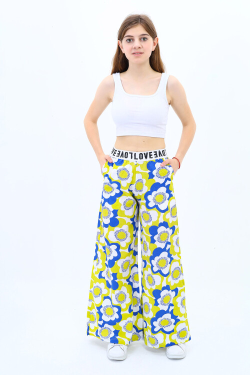 Kız Çocuk Geniş Paçalı Yazlık Alt 9-14 Yaş Lx234-1