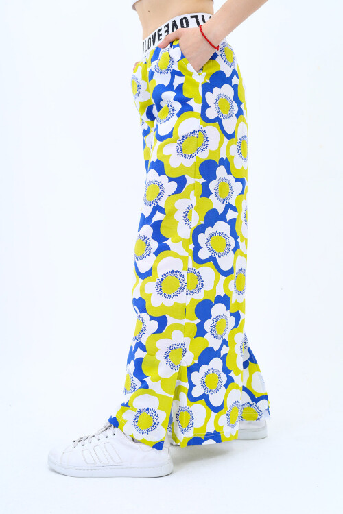 Kız Çocuk Geniş Paçalı Yazlık Alt 9-14 Yaş Lx234-1