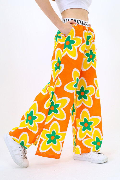 Kız Çocuk Geniş Paçalı Yazlık Alt 9-14 Yaş Lx234-1