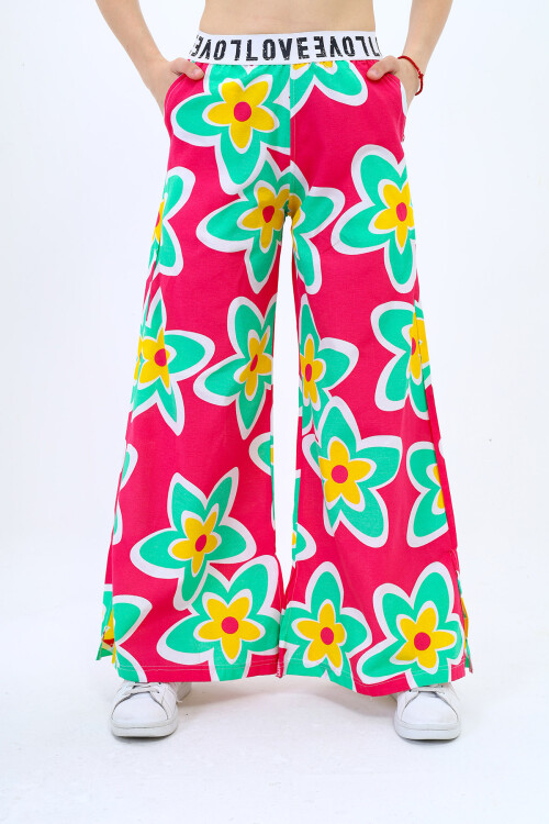 Kız Çocuk Geniş Paçalı Yazlık Alt 9-14 Yaş Lx234-1