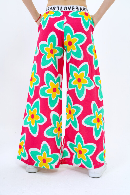 Kız Çocuk Geniş Paçalı Yazlık Alt 9-14 Yaş Lx234-1