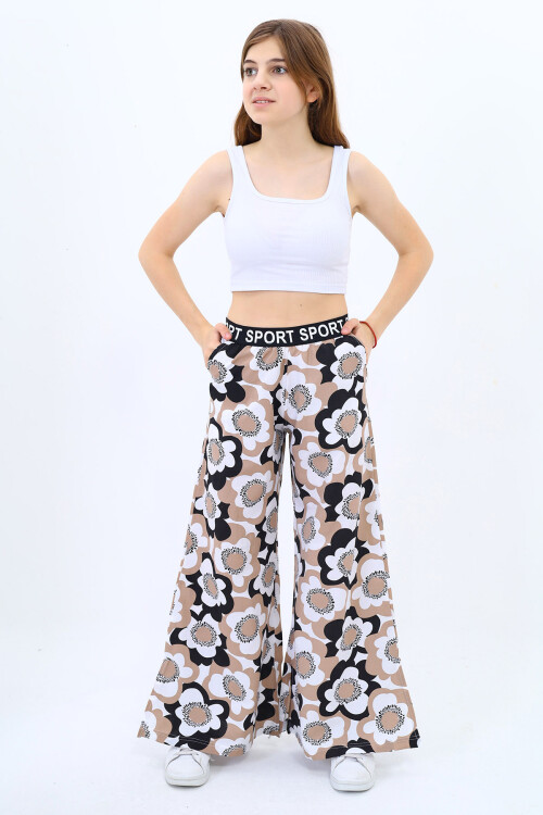 Kız Çocuk Geniş Paçalı Yazlık Alt 9-14 Yaş Lx234-1