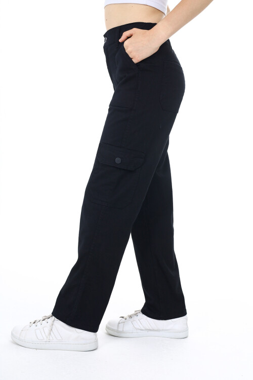 Kız Çocuk Kargo Cepli Gabardin Pantolon 9-14 Yaş Lx257