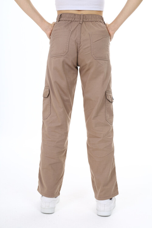 Kız Çocuk Kargo Cepli Gabardin Pantolon 9-14 Yaş Lx257