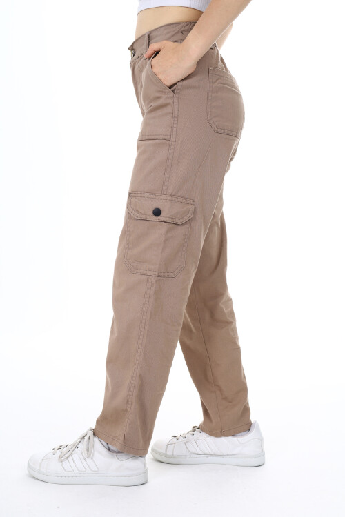 Kız Çocuk Kargo Cepli Gabardin Pantolon 9-14 Yaş Lx257