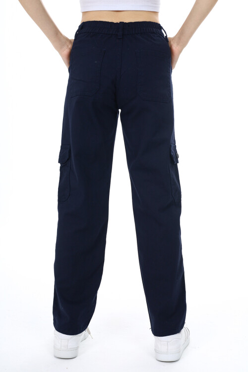 Kız Çocuk Kargo Cepli Gabardin Pantolon 9-14 Yaş Lx257