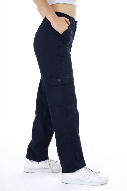 Kız Çocuk Kargo Cepli Gabardin Pantolon 9-14 Yaş Lx257