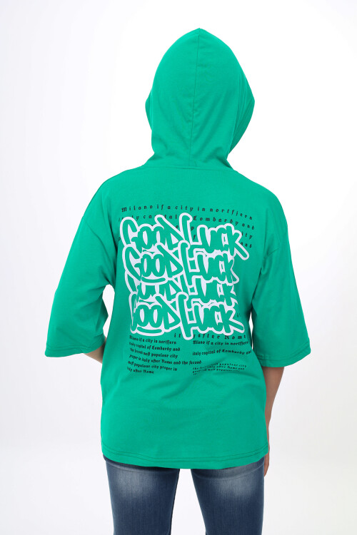 Erkek Çocuk Kapüşonlu Kanguru Cepli T-Shirt 9-14 Yaş Lx7072