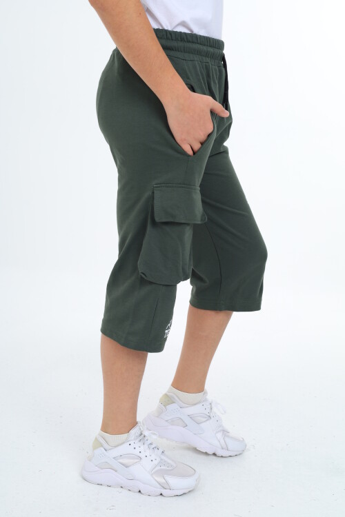 Erkek Çocuk Kargo Cepli Baskılı Kapri 4-14 Yaş Lx7071