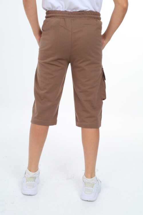 Erkek Çocuk Kargo Cepli Baskılı Kapri 4-14 Yaş Lx7071