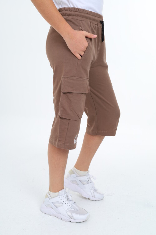 Erkek Çocuk Kargo Cepli Baskılı Kapri 4-14 Yaş Lx7071