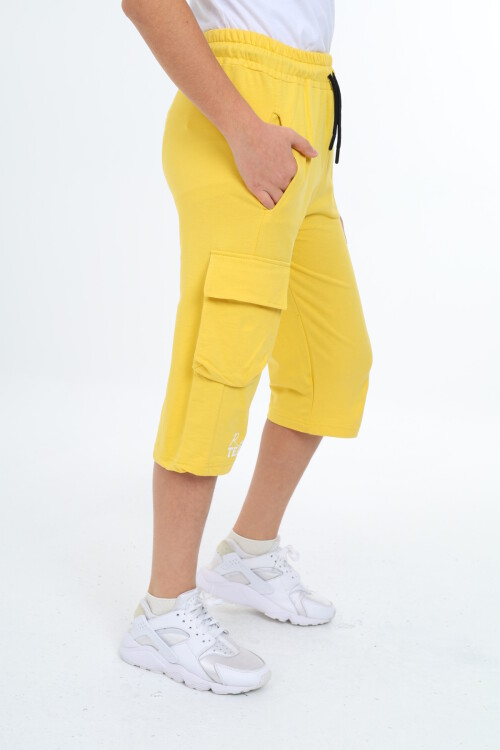 Erkek Çocuk Kargo Cepli Baskılı Kapri 4-14 Yaş Lx7071