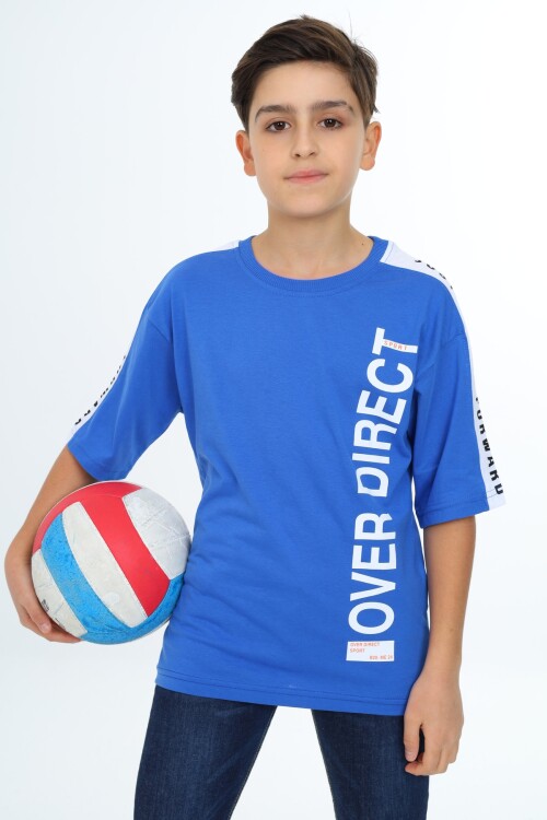 Erkek Çocuk Kol Şerit Garnili T-Shirt 9-14 Yaş Lx7063