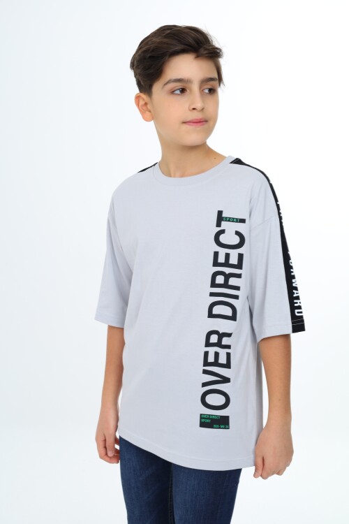 Erkek Çocuk Kol Şerit Garnili T-Shirt 9-14 Yaş Lx7063
