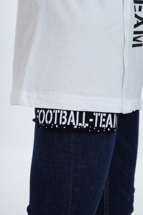 Erkek Çocuk Pile Detaylı T-Shirt 9-14 Yaş Lx7065