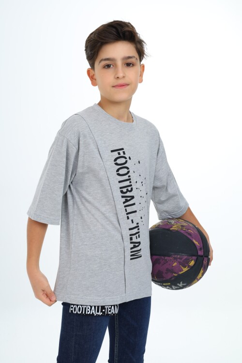 Erkek Çocuk Pile Detaylı T-Shirt 9-14 Yaş Lx7065