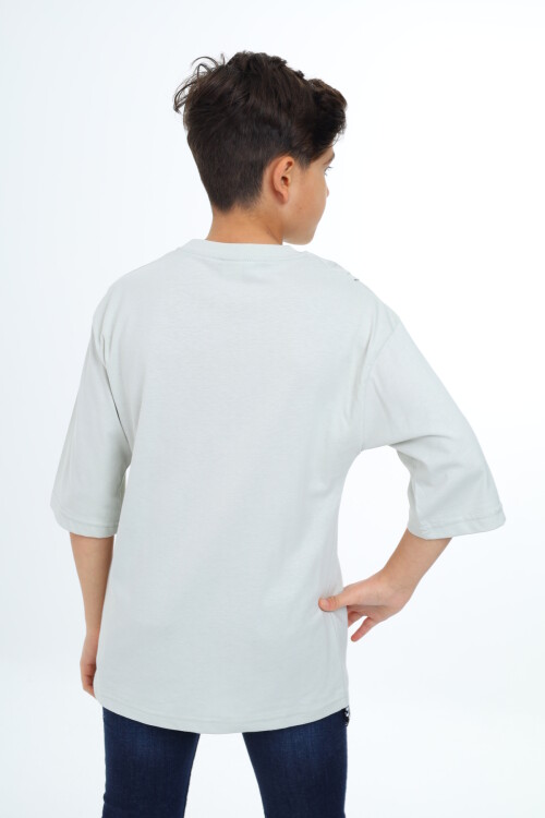 Erkek Çocuk Pile Detaylı T-Shirt 9-14 Yaş Lx7065