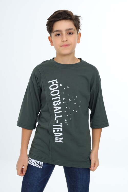 Erkek Çocuk Pile Detaylı T-Shirt 9-14 Yaş Lx7065