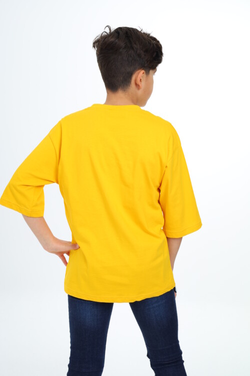 Erkek Çocuk Pile Detaylı T-Shirt 9-14 Yaş Lx7065