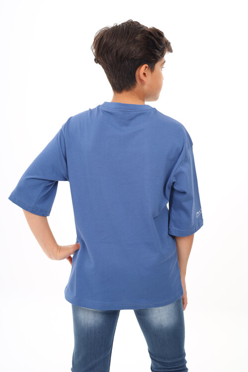 Erkek Çocuk Yazı Baskılı Basic T-Shirt 9-14 Yaş Lx7073