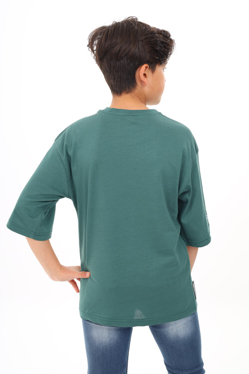 Erkek Çocuk Yazı Baskılı Basic T-Shirt 9-14 Yaş Lx7073