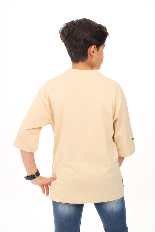 Erkek Çocuk Yazı Baskılı Basic T-Shirt 9-14 Yaş Lx7073