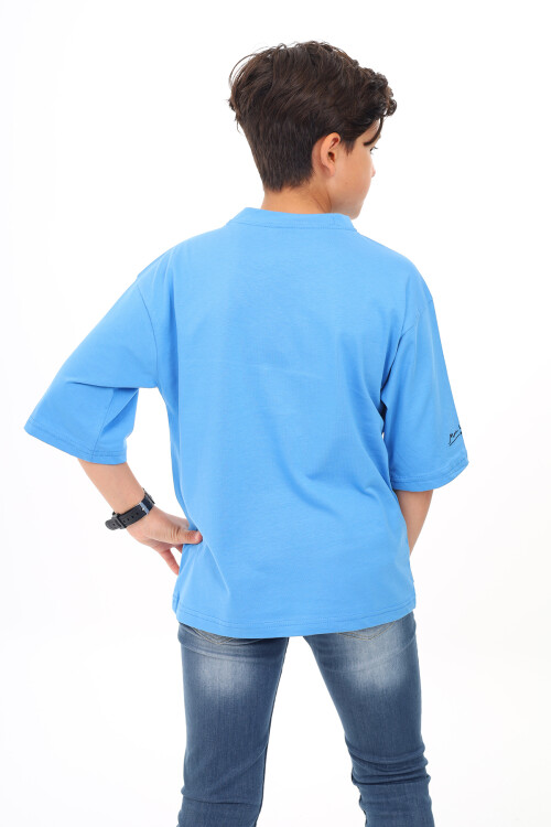 Erkek Çocuk Yazı Baskılı Basic T-Shirt 9-14 Yaş Lx7073