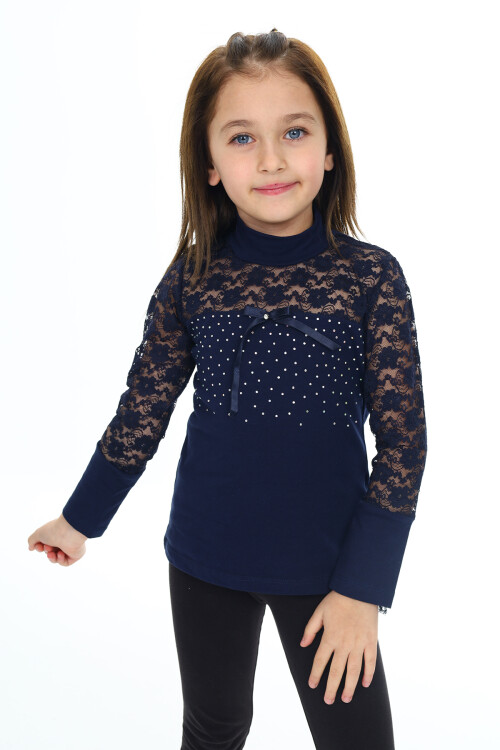 Kız Çocuk Bady Sweatshirt-Dantel Detaylı 6-13 Yaş 5132