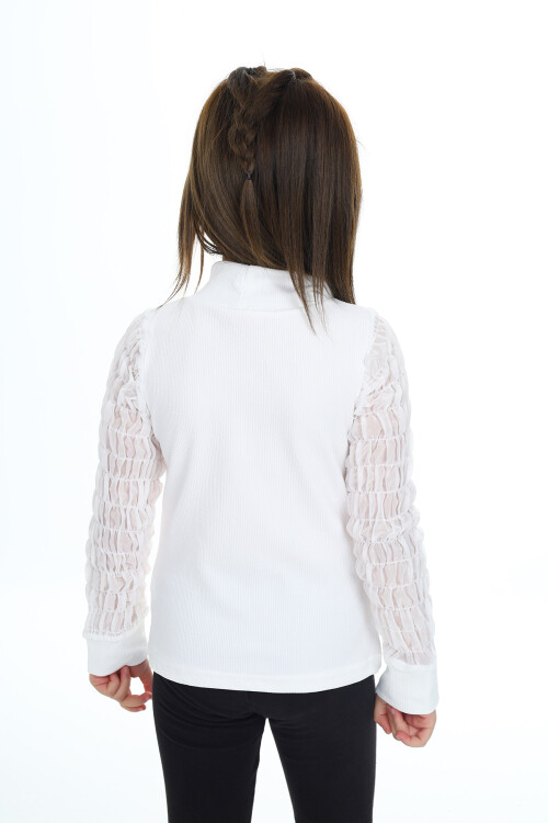 Kız Çocuk Bady Sweatshirt-Kolları Tüllü 6-13 Yaş 9311