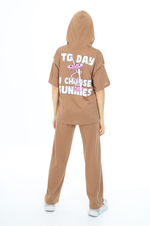 Kız Çocuk Kapüşonlu Yazlık Takım 9-14 Yaş LX301