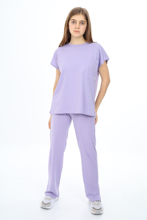 Kız Çocuk Baskısız  Alt-Üst Takım 9-14 Yaş LX002