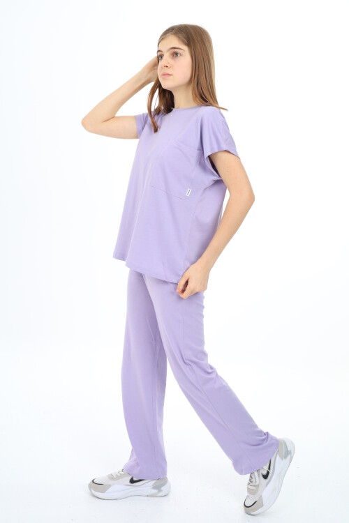 Kız Çocuk Baskısız  Alt-Üst Takım 9-14 Yaş LX002