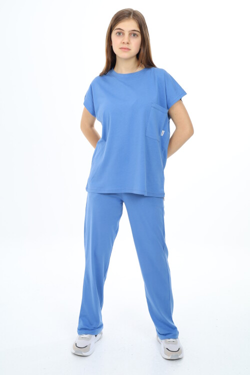 Kız Çocuk Baskısız  Alt-Üst Takım 9-14 Yaş LX002