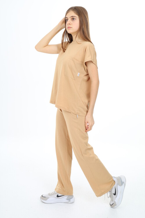 Kız Çocuk Baskısız  Alt-Üst Takım 9-14 Yaş LX002