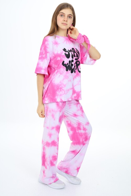 Kız Çocuk Batik Baskılı Alt-Üst Takım 7-12 Yaş Px026